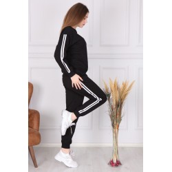 Trening dama Sport & Fit, marimi mari,negru, bumbac