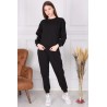 Trening dama Sport & Fit, marimi mari,negru, bumbac