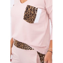 Trening Kessy de dama, bumbac,roz pal, animal print