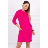 Rochie sport tip hanorac, roz cu gluga, bumbac