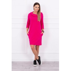 Rochie sport tip hanorac, roz cu gluga, bumbac