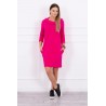 Rochie sport tip hanorac, roz cu gluga, bumbac
