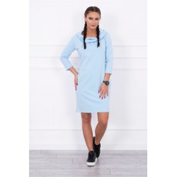 Rochie sport tip hanorac, albastra deschis, bumbac