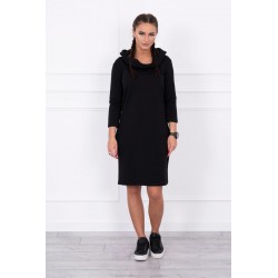 Rochie sport tip hanorac, neagra, bumbac