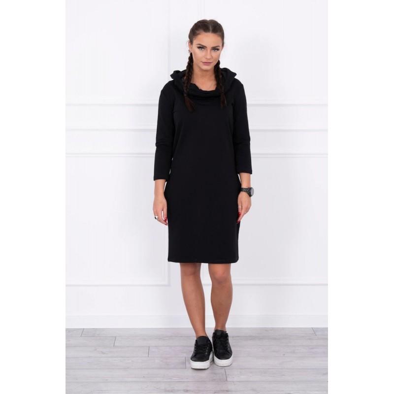 Rochie sport tip hanorac, neagra, bumbac