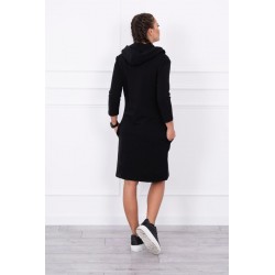 Rochie sport tip hanorac, neagra, bumbac
