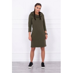 Rochie sport tip hanorac, kaki, bumbac