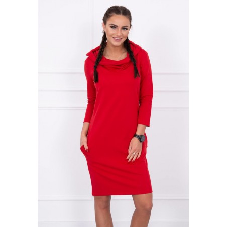 Rochie sport tip hanorac, rosie, bumbac