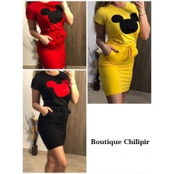 Compleu cu fusta si tricou Mickey