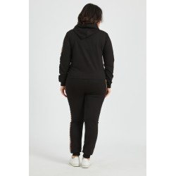 Trening dama Black Cotton , negru, marimi mari, bumbac, animal print