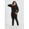 Trening dama Black Cotton , negru, marimi mari, bumbac, animal print