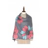 Sal casmir gri cu imprimeu floral