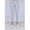 Pantaloni trening Blow din bumbac, gri cu dungi albe