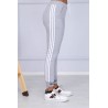 Pantaloni trening Blow din bumbac, gri cu dungi albe
