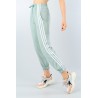 Pantaloni trening cu dungi albe,verde menta