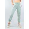 Pantaloni trening cu dungi albe,verde menta