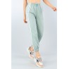 Pantaloni trening cu dungi albe,verde menta