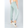 Pantaloni trening cu dungi albe,verde menta