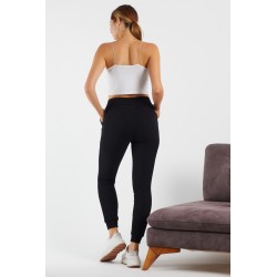 Pantaloni trening toamna-iarna, bumbac,negri