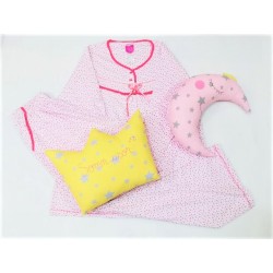Pijama marimi mari 100%bumbac, alb cu roz