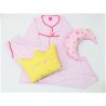 Pijama marimi mari 100%bumbac, alb cu roz