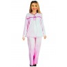 Pijama marimi mari 100%bumbac, alb cu roz
