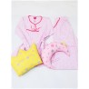 Pijama marimi mari 100%bumbac, alb cu roz