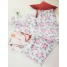 Pijama dama,100% bumbac, marimi mari, imprimeu floral roz