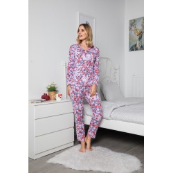 Pijama Lux 100% bumbac, imprimeu floral