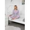 Pijama Lux 100% bumbac, imprimeu floral, gri
