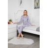Pijama Lux 100% bumbac, imprimeu floral, gri