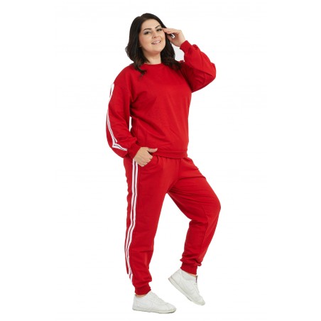 Trening dama Sport & Fit, marimi mari, rosu, bumbac