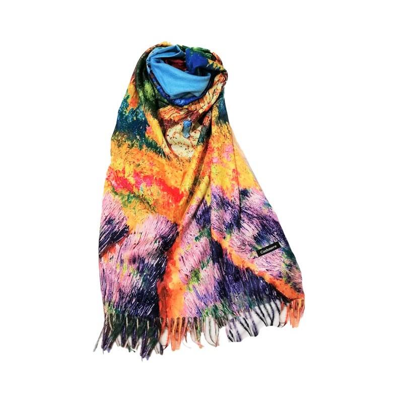 Esarfa casmir cu print floral