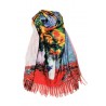 Esarfa casmir cu print floral, floarea soarelui