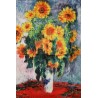 Esarfa casmir cu print floral, floarea soarelui