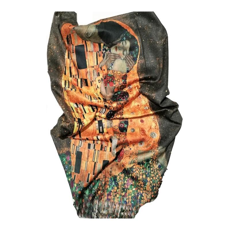 Esarfa casmir pictura "Sarutul" de Klimt