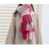 Esarfa casmir multicolora, fular lung cu franjuri