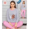 Pijama dama din bumbac cu catelusi