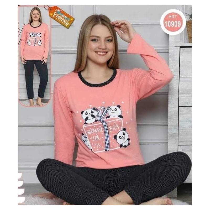 Pijama dama, bumbac, model cu ursuleti