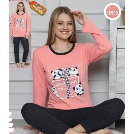 Pijama dama, bumbac, model cu ursuleti