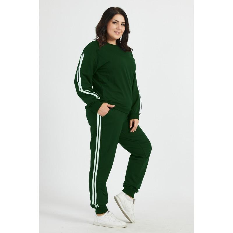 Trening verde dama Sport & Fit, marimi mari,bumbac