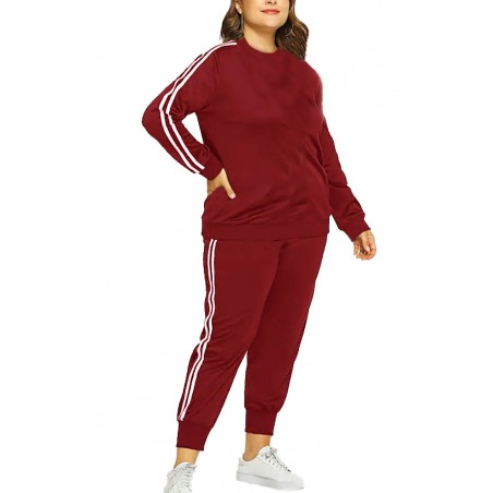 Trening dama Sport & Fit, marimi mari,visiniu, bumbac
