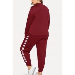 Trening dama Sport & Fit, marimi mari,visiniu, bumbac