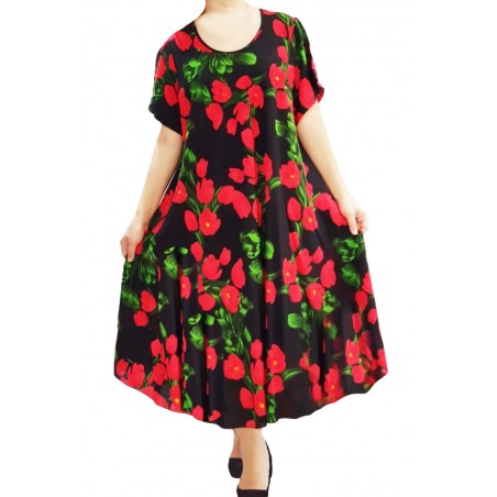 Rochie vaporoasa Plus Size din bumbac