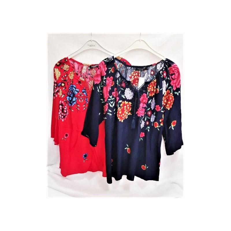 Bluza cu imprimeu floral tip ie