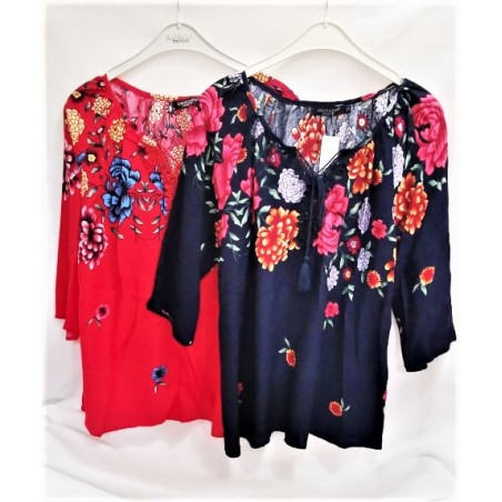 Bluza cu imprimeu floral tip ie
