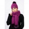 Set tricotat cu fular si caciula Dark Fucsia