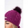 Set tricotat cu fular si caciula Dark Fucsia