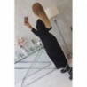 Cardigan lung subtire negru cu cordon