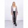 Cardigan lung subtire capuccino cu cordon